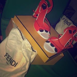 Authentic Fendi Polka dot sandals heels